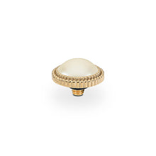 Load image into Gallery viewer, QUDO INTERCHANGEABLE FABERO FLAT TOP 10MM - CREAM CRYSTAL PEARL - GOLD PLATED
