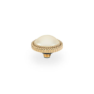 QUDO INTERCHANGEABLE FABERO FLAT TOP 10MM - CREAM CRYSTAL PEARL - GOLD PLATED