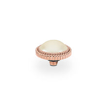 Load image into Gallery viewer, QUDO INTERCHANGEABLE FABERO FLAT TOP 10MM - CREAM CRYSTAL PEARL - ROSE GOLD PLATED
