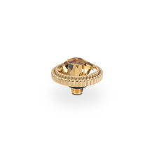 Load image into Gallery viewer, QUDO INTERCHANGEABLE FABERO FLAT TOP 10MM - LIGHT COLORADO TOPAZ - GOLD PLATED
