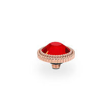 Load image into Gallery viewer, QUDO INTERCHANGEABLE FABERO FLAT TOP 10MM - LIGHT SIAM RED - ROSE GOLD PLATED
