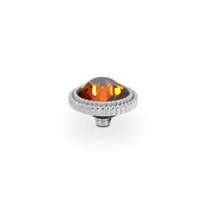 QUDO INTERCHANGEABLE FABERO FLAT TOP 10MM - SMOKED AMBER - STAINLESS STEEL
