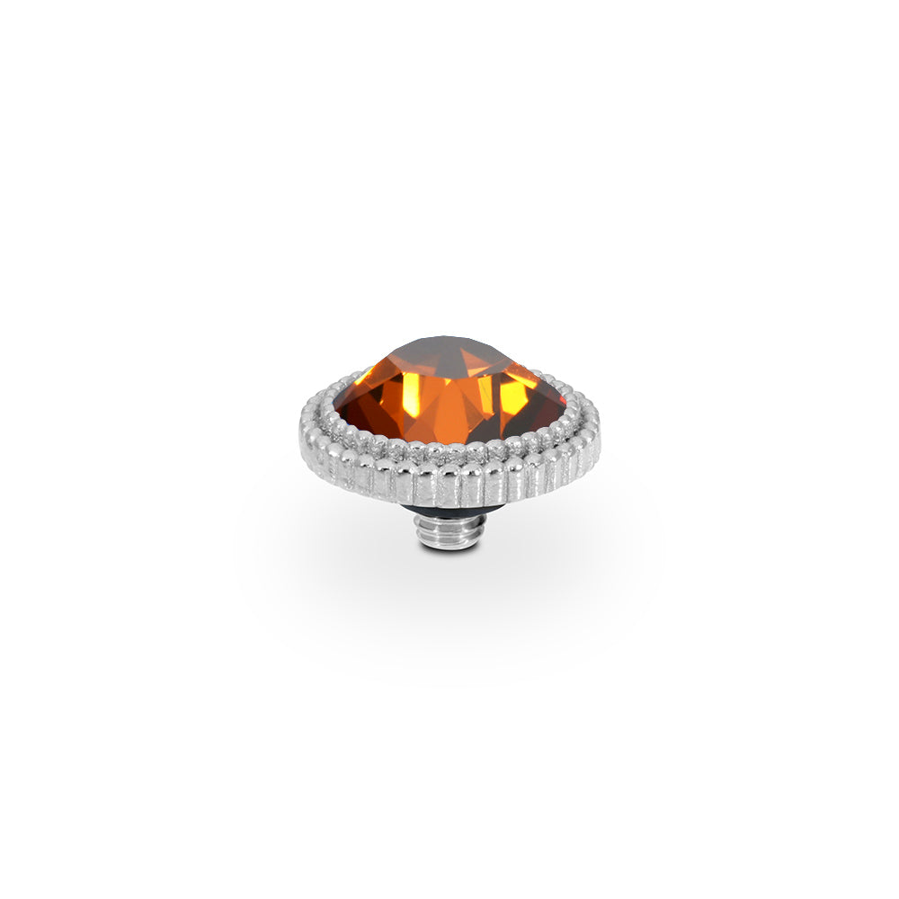 QUDO INTERCHANGEABLE FABERO FLAT TOP 10MM - SMOKED AMBER - STAINLESS STEEL