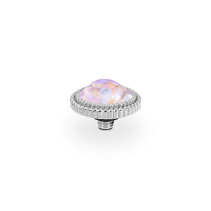 QUDO INTERCHANGEABLE FABERO FLAT TOP 10MM - LAVENDER DELITE CRYSTAL - STAINLESS STEEL