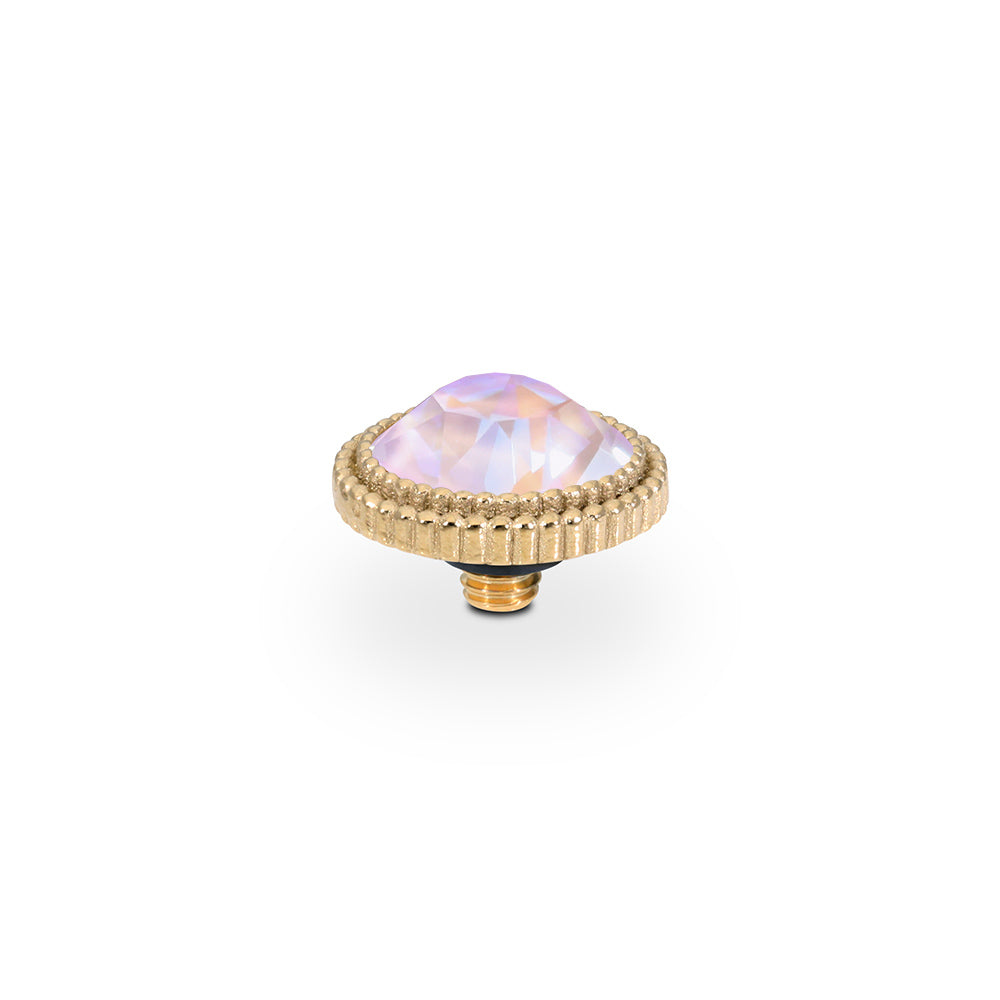 QUDO INTERCHANGEABLE FABERO FLAT TOP 10MM - LAVENDER DELITE CRYSTAL - GOLD PLATED