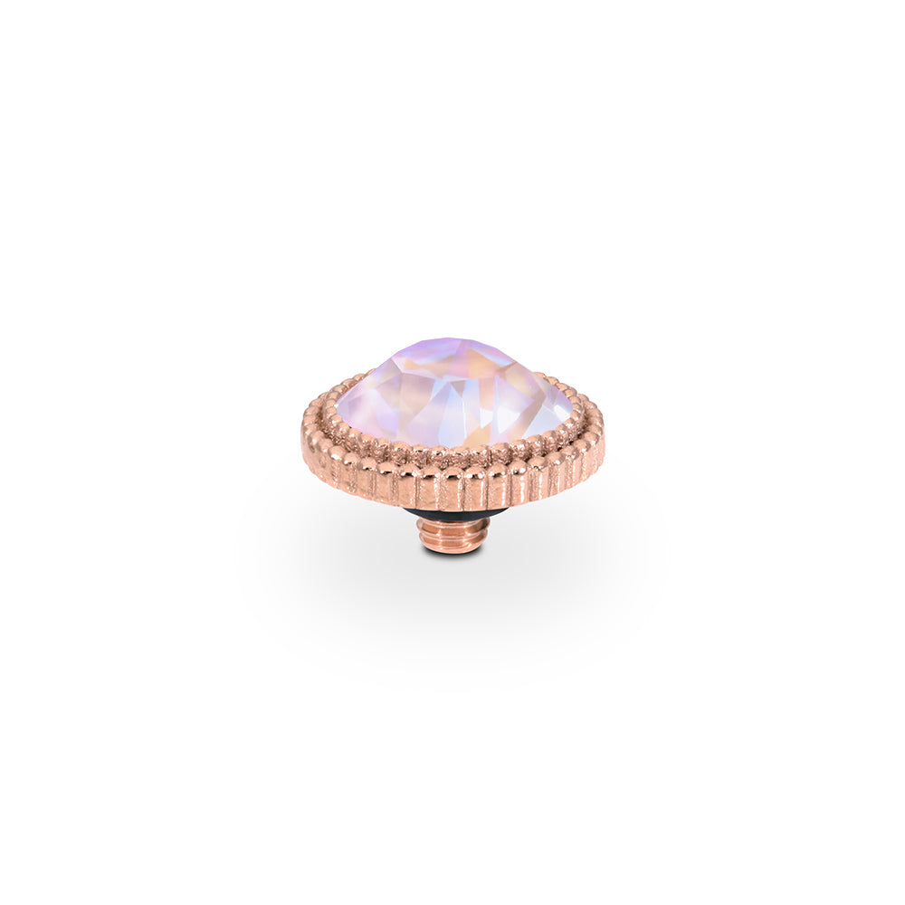 QUDO INTERCHANGEABLE FABERO FLAT TOP 10MM - LAVENDER DELITE CRYSTAL - ROSE GOLD PLATED