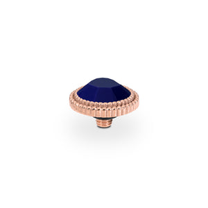 QUDO INTERCHANGEABLE FABERO FLAT TOP 10MM - DEEP SEA BLUE CRYSTAL - ROSE GOLD PLATED