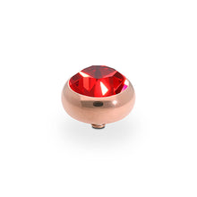 Load image into Gallery viewer, QUDO INTERCHANGEABLE SESTO TOP 10MM - SCARLET CRYSTAL - ROSE GOLD PLATED
