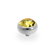 Load image into Gallery viewer, QUDO INTERCHANGEABLE SESTO TOP 10MM - LIGHT TOPAZ CRYSTAL - STAINLESS STEEL
