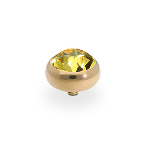 QUDO INTERCHANGEABLE SESTO TOP 10MM - LIGHT TOPAZ CRYSTAL - GOLD PLATED