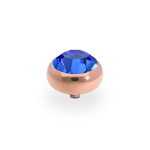 QUDO INTERCHANGEABLE SESTO TOP 10MM - SAPPHIRE CRYSTAL - ROSE GOLD PLATED
