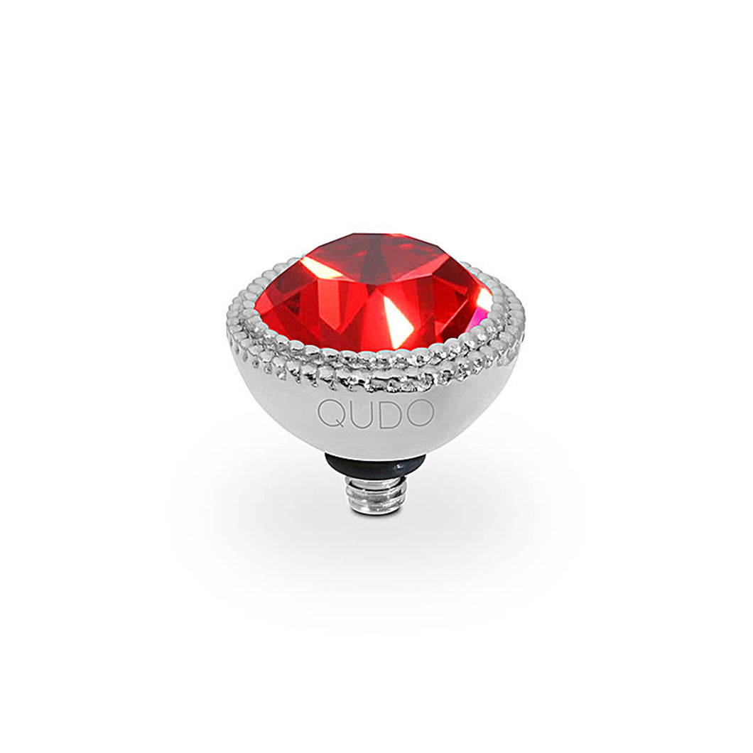 QUDO INTERCHANGEABLE FABERO TOP 11MM - SCARLET CRYSTAL - STAINLESS STEEL