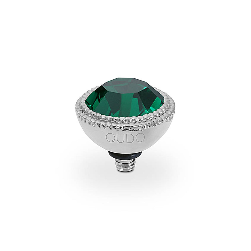 QUDO INTERCHANGEABLE FABERO TOP 11MM - EMERALD CRYSTAL - STAINLESS STEEL