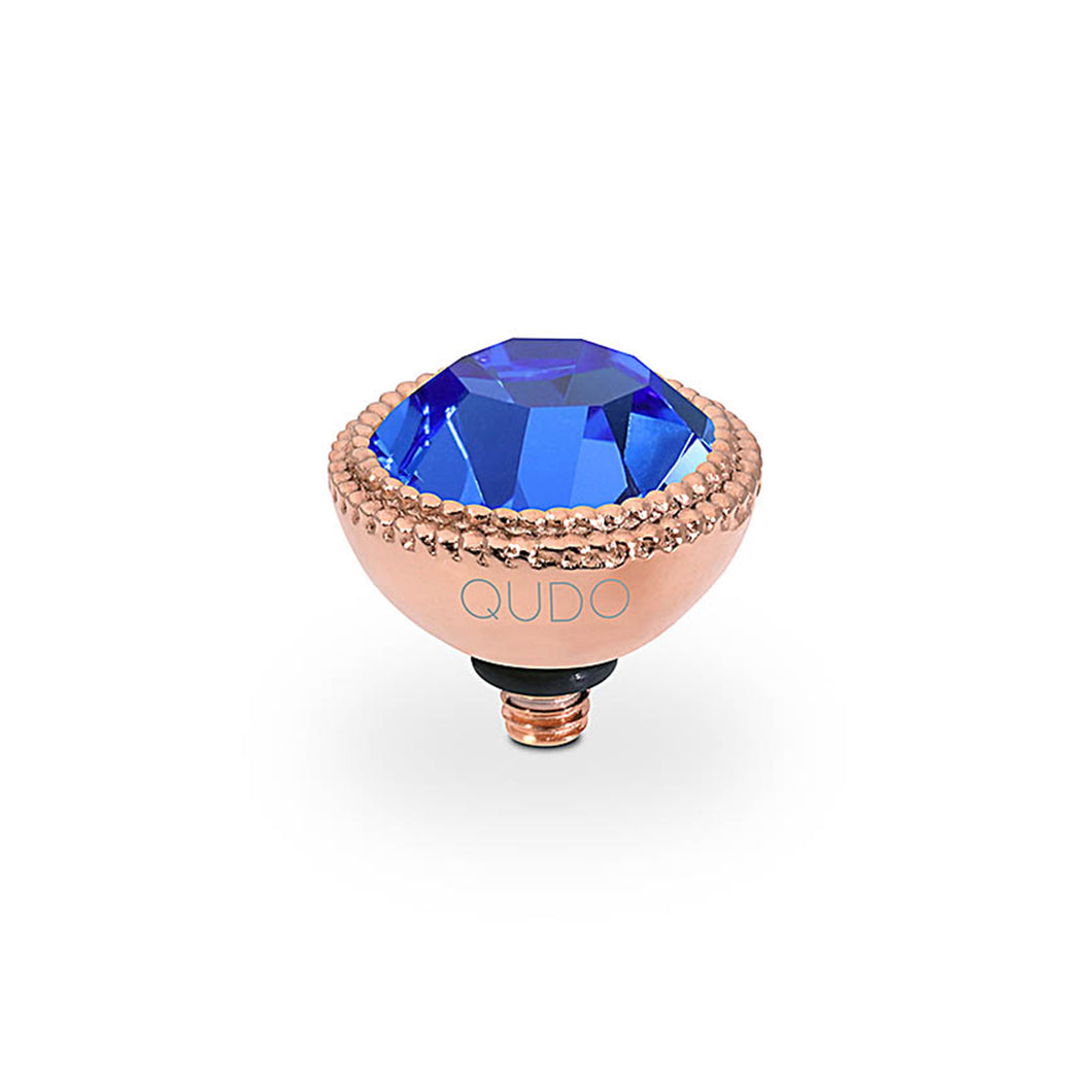 QUDO INTERCHANGEABLE FABERO TOP 11MM - SAPPHIRE CRYSTAL - ROSE GOLD PLATED