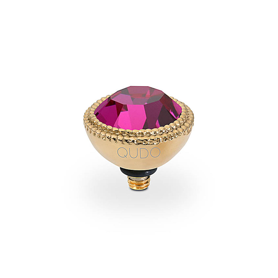 QUDO INTERCHANGEABLE FABERO TOP 11MM - FUCHSIA CRYSTAL - GOLD PLATED