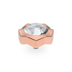 QUDO INTERCHANGEABLE NEMOLI TOP 13MM - CRYSTAL - ROSE GOLD PLATED