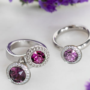 QUDO INTERCHANGEABLE TONDO DELUXE TOP 13MM - LIGHT AMETHYST EUROPEAN CRYSTAL - ROSE GOLD PLATED