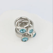 Load image into Gallery viewer, QUDO INTERCHANGEABLE FABERO TOP 11MM - CRYSTAL SKY IGNITE - STAINLESS STEEL
