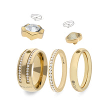 Load image into Gallery viewer, QUDO INTERCHANGEABLE NEMOLI TOP 13MM - CRYSTAL - ROSE GOLD PLATED
