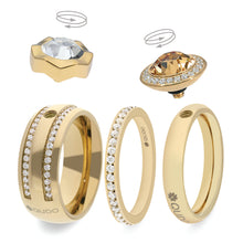 Load image into Gallery viewer, QUDO INTERCHANGEABLE NEMOLI TOP 13MM - PERIDOT CRYSTAL - STAINLESS STEEL
