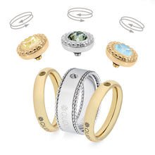 Load image into Gallery viewer, QUDO INTERCHANGEABLE GHIARE TOP 11MM - CRYSTAL SKY IGNITE - GOLD PLATED
