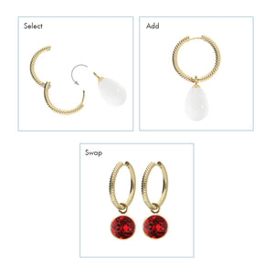 QUDO INTERCHANGEABLE HOOPS - PEROSA - GOLD PLATED