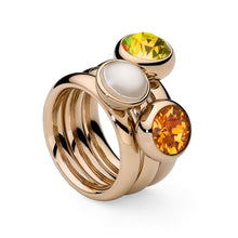 Load image into Gallery viewer, QUDO INTERCHANGEABLE SESTO TOP 10MM - LIGHT TOPAZ CRYSTAL - GOLD PLATED
