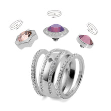 Load image into Gallery viewer, QUDO INTERCHANGEABLE CANINO TOP 9MM - IRIS CRYSTAL- GOLD PLATED
