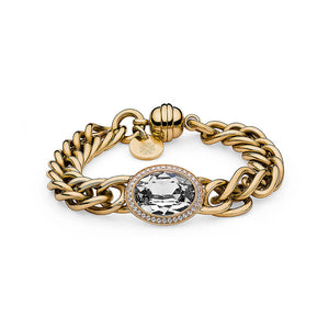 QUDO TIVOLA DELUXE CRYSTAL BRACELET - GOLD PLATED S/STEEL