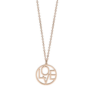 QUDO NECKLACE - MARSALA LOVE - ROSE GOLD PLATED S/STEEL