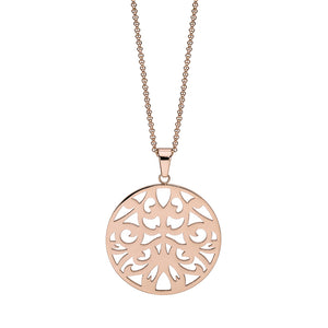 QUDO NECKLACE - CASCIA FLOWER - ROSE GOLD PLATED S/STEEL