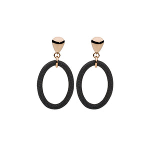 QUDO EARRINGS - MINIERA - ROSE GOLD PLATED S/STEEL