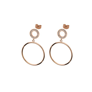 QUDO EARRINGS - BITONTO - ROSE GOLD PLATED S/STEEL