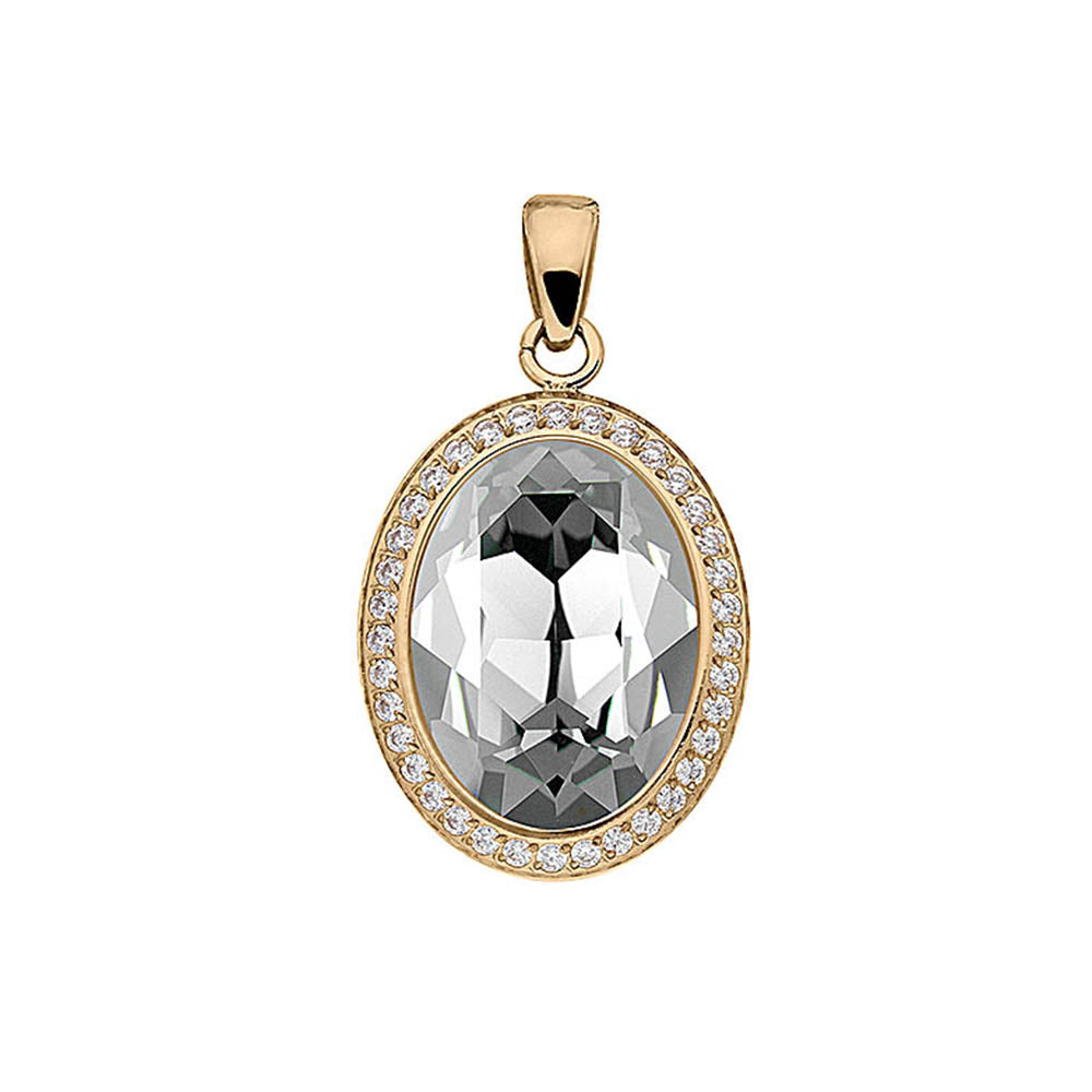 QUDO TIVOLA DELUXE CRYSTAL PENDANT - GOLD PLATED S/STEEL