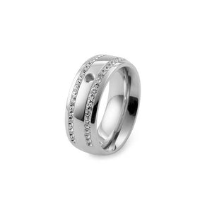 QUDO INTERCHANGEABLE BASE RING LECCE WIDE - STAINLESS STEEL