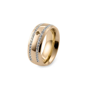 QUDO INTERCHANGEABLE BASE RING LECCE WIDE - GOLD PLATED
