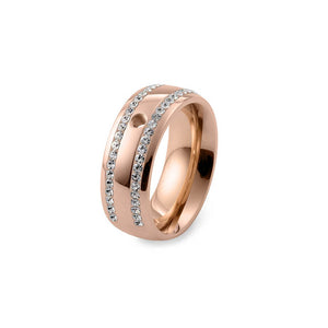QUDO INTERCHANGEABLE BASE RING LECCE WIDE - ROSE GOLD PLATED