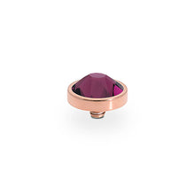 Load image into Gallery viewer, QUDO INTERCHANGEABLE CANINO TOP 9MM - AMETHYST EUROPEAN CRYSTAL- ROSE GOLD PLATED
