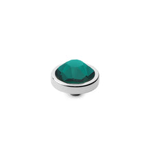 Load image into Gallery viewer, QUDO INTERCHANGEABLE CANINO TOP 9MM - EMERALD GREEN CRYSTAL - STAINLESS STEEL
