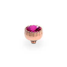 Load image into Gallery viewer, QUDO INTERCHANGEABLE LONDON TOP 8MM - FUCHSIA EUROPEAN CRYSTAL - ROSE GOLD PLATED

