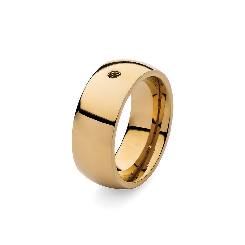 QUDO INTERCHANGEABLE BASE RING WIDE - GOLD PLATED STAINLESS STEEL