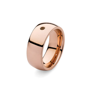 QUDO INTERCHANGEABLE BASE RING WIDE - ROSE GOLD PLATED STAINLESS STEEL