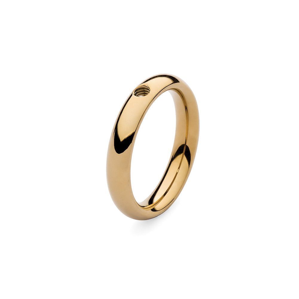 QUDO INTERCHANGEABLE BASE RING NARROW - GOLD PLATED STAINLESS STEEL