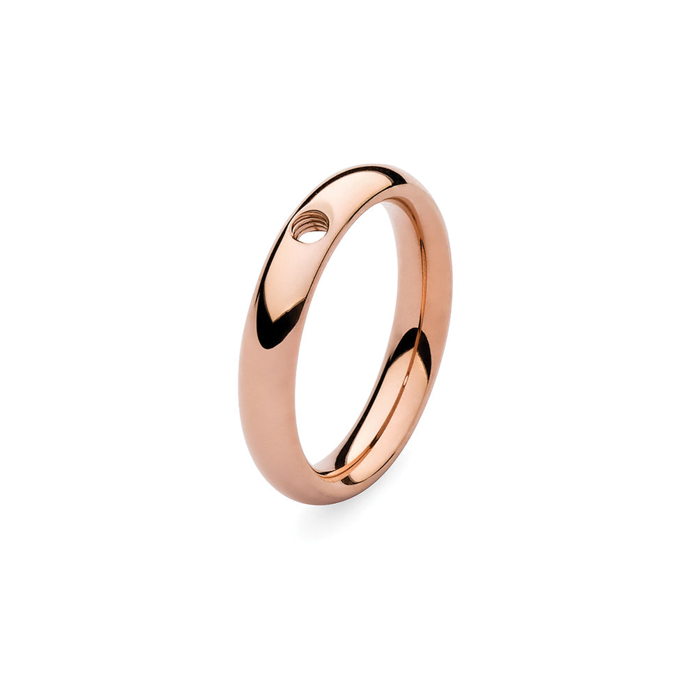 QUDO INTERCHANGEABLE BASE RING NARROW - ROSE GOLD PLATED STAINLESS STEEL