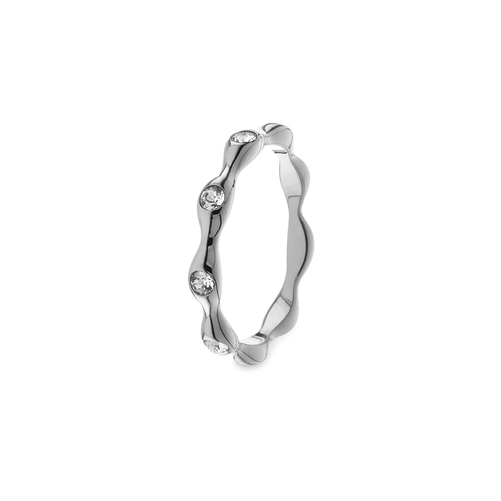 QUDO INTERCHANGEABLE STIA SPACER RING - STAINLESS STEEL & CZ