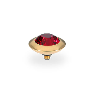 QUDO INTERCHANGEABLE TONDO TOP 13MM - RUBY EUROPEAN CRYSTAL - GOLD PLATED
