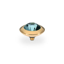 Load image into Gallery viewer, QUDO INTERCHANGEABLE TONDO TOP 13MM - SMOKED SAPPHIRE EUROPEAN CRYSTAL - GOLD PLATED
