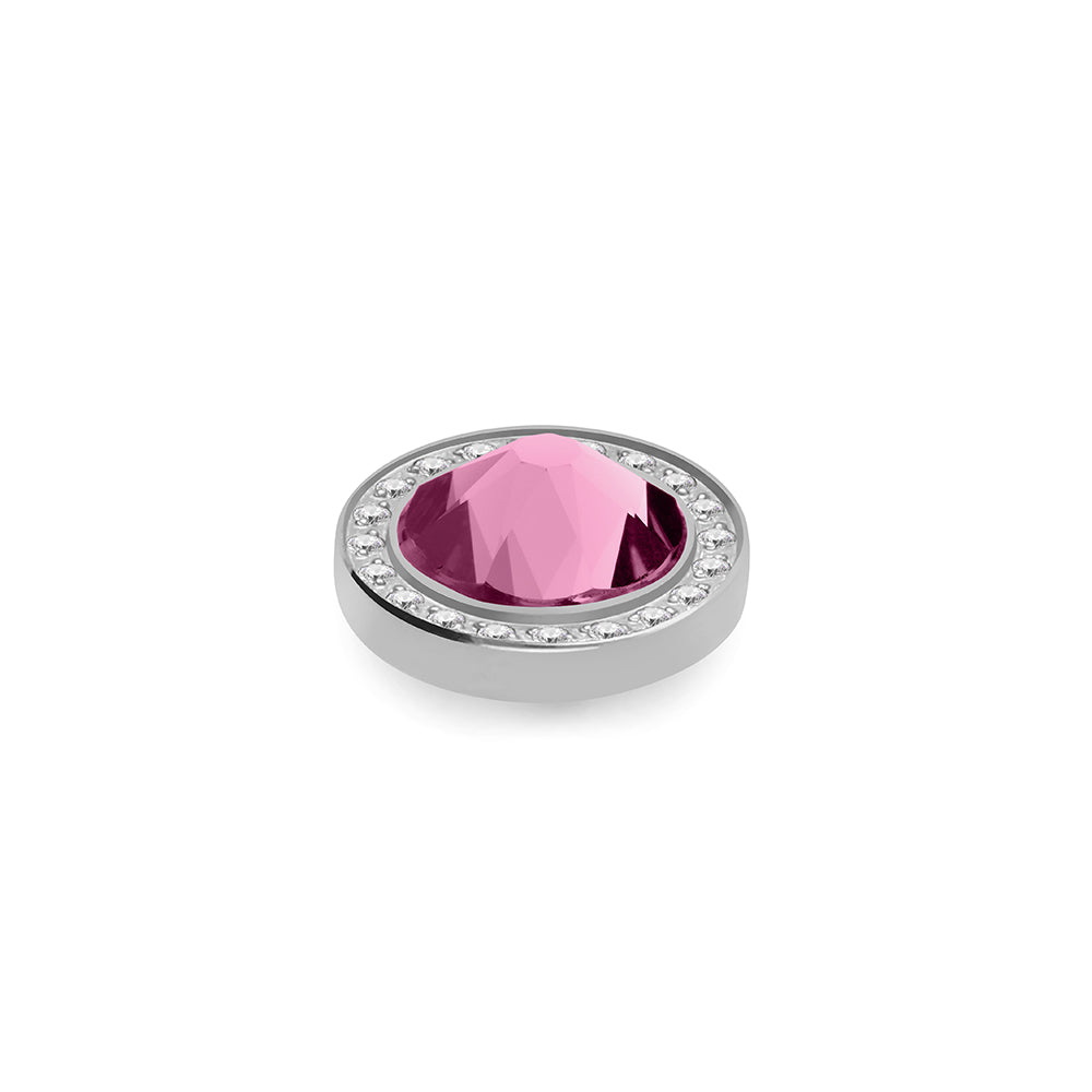 QUDO INTERCHANGEABLE CANINO DELUXE TOP 10.5MM - LIGHT ROSE EUROPEAN CRYSTAL - STAINLESS STEEL