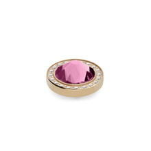 Load image into Gallery viewer, QUDO INTERCHANGEABLE CANINO DELUXE TOP 10.5MM - LIGHT ROSE EUROPEAN CRYSTAL - GOLD PLATED
