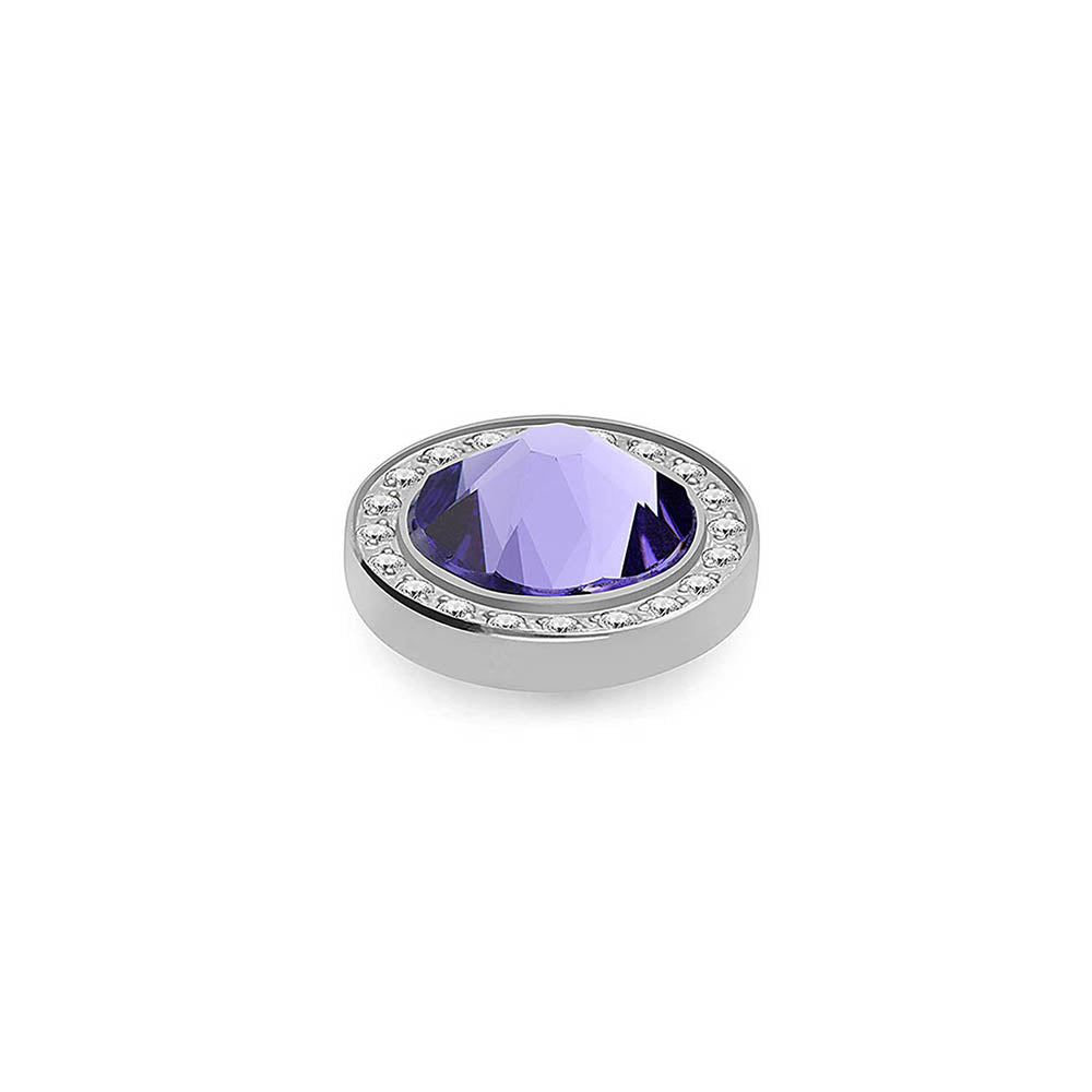 QUDO INTERCHANGEABLE CANINO DELUXE TOP 10.5MM - TANZANITE CRYSTAL - STAINLESS STEEL
